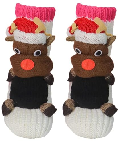 Image of Women's Non-slip Household Floor Socks Knit Casual Animals Slippers Socks Christmas Stockings Decor