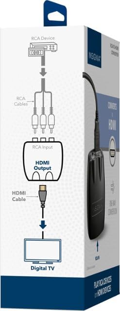 INSIGNIA Convertitore da RCA a HDMI, 1080P RCA composito audio video AV adattatore supporto PAL/NTSC per TV/PC/PS3/STB/Xbox VHS/VCR/lettore DVD Blue-Ray