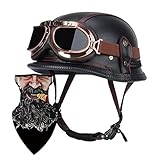 ★【Sicherheitszertifizierter deutscher Retro-Halbhelm】: Der Helm erfüllt die Sicherheitsnorm DOT FMVSS-218/ECE R2205. Dies bedeutet, dass es für den gesamten Straßenverkehr in Europa und den USA zugelassen ist, sodass Sie unbesorgt Cruiser, Hubschrauber, Roller und Mopeds fahren können