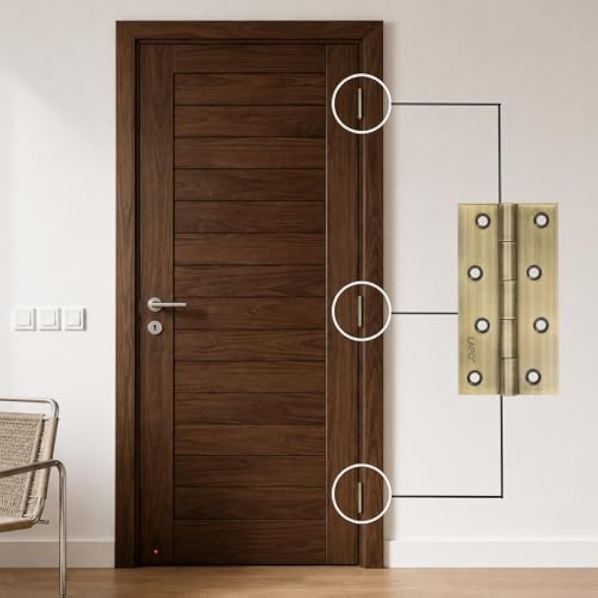 Door Butt Hinges Heavy-Duty Hinges for Wooden Doors