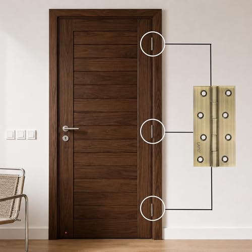 Image of LAPO Door Butt Hinges, 5 Inchx12 Gauge /2.5mm Thickness, Premium Stainless Steel Hinges, Smooth Operation, Applicable for Main Door, Office and Hotel, 5 Years Warranty, Antique Finish, Pack of 3