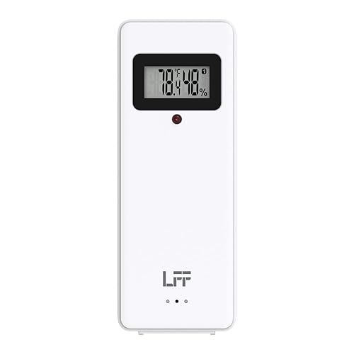 LFF Sensor remoto inalámbrico con temperatura y humedad en interiores y exteriores, pantalla LCD para estación meteorológica, reloj atómico, versión