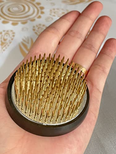 Eggone Japanese Ikebana Kit Floral Frog Japanese Flower Arranging Supplies Flower Container With Needle Straightening Tool & Kenzan - 2.4Inch Flower Frog, Bowl Vase (Frosted Bowl With Spots) #TOP5