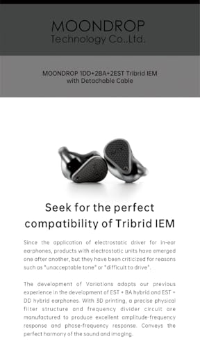 Image of Moondrop Variations Earphone 1DD+2BA+2EST Tribrid Technology in-Ear Monitor with Interchangeable Cable