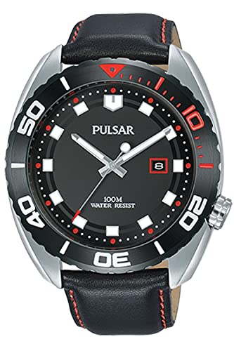 PULSAR Reloj Analógico para Hombre de Cuarzo con Correa en Cuero 8431242950525