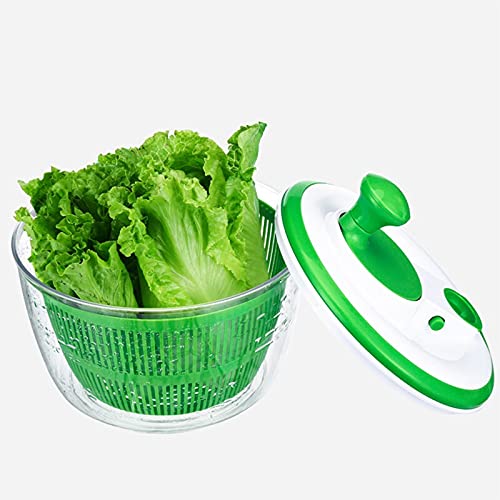 Hedtec Dryer 5L Salad Spinner Bpa Free-Manual Lettuce Dryer And Vegetable Washer Draining With Quick Dry, With Ease, Including Clear Plastic Bowl And Colander Basket Kitchen #TOP2