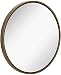 Clean Large Modern 32" Copper Circle Frame Wall Mirror | Contemporary Premium Silver Backed Floating Round Glass Panel | Vanity, Bedroom, or Bathroom | Hanging