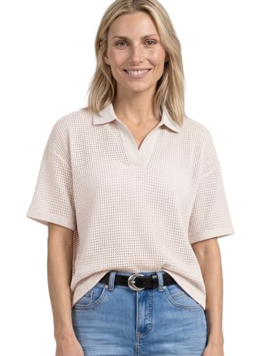 Polo en maille anti-pli Street One pull effet superposition sans volume