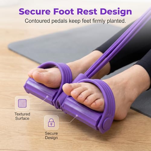 Image of Multifunction Pedal Resistance Band with Handles, 50lbs Heavy Duty Elastic Exercise Bands for Legs Arms Abdomen, Portable Fitness Resistance Tubes for Home Gym Yoga Strength Training