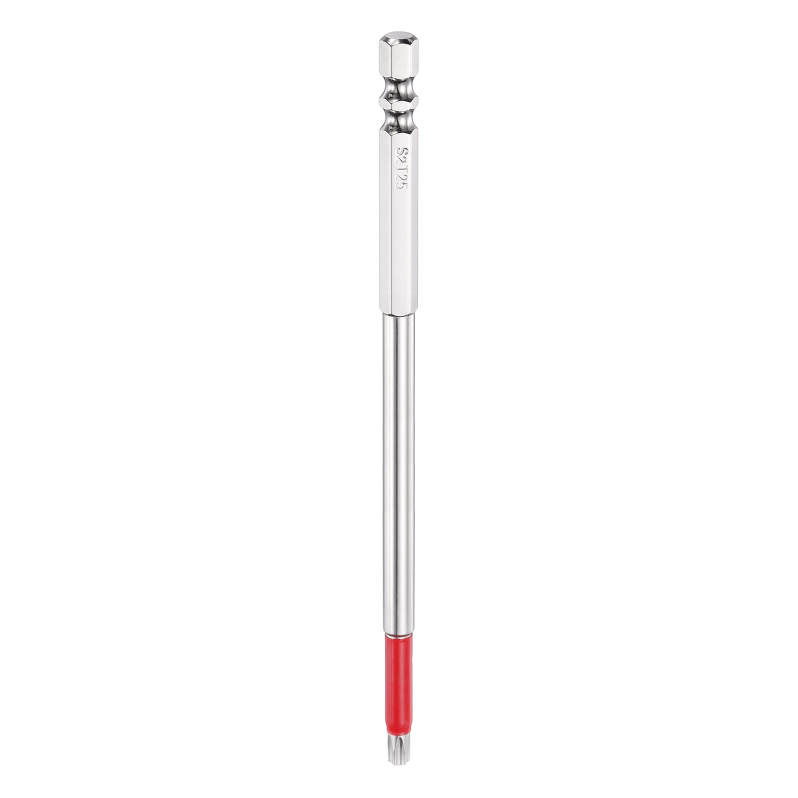 sourcing map TT25 Torx Head Screwdriver Bit 1/4" Hex Shank 150mm Long Magnetic Tamper Proof 6 Point Star Drill Bits S2 Steel Industrial Power Screwdrivers with Hole Tip