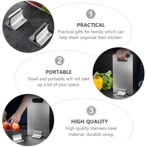 Soporte organizador de acero inoxidable para tablas de cortar en cocinas pequeñas 3