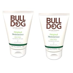Bulldog Skincare Original Moisturizer For Men. With Aloe Vera, 3.3 fl. oz., (Pack of 2)