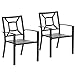 Produktbild PHI VILLA Metall Gartenstuhl Draussen Terrasse Gartenstühle Stapelbare Stühle für Esszimmer-Set 2 Pack Schwarz