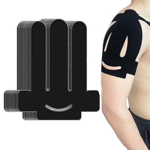 Kinesiology Tape for Shoulder Precut, 12 PCS Shoulder Tape for Pain Relief, Original Cotton...
