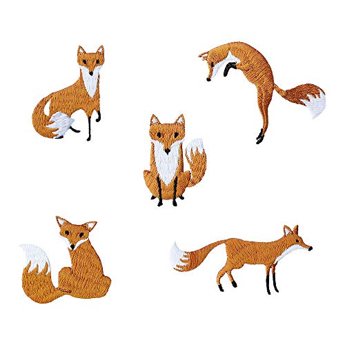 LEUYUAN Thermocollant Patch (5 pièces) Renards Autocollant de Patch Vêtements Patches Iron On Hat Patch Thermocollant Motif (B) Cover