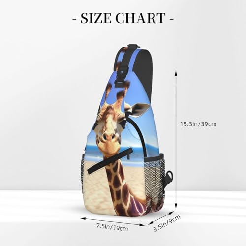 Cross Chest Bag Sling Backpack Beach Giraffe miniatura 2