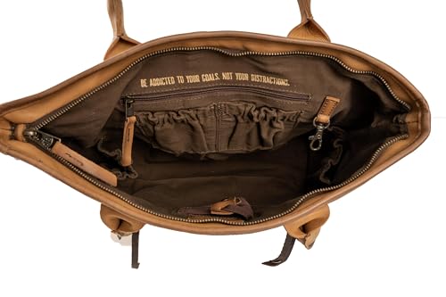 Bolso Tote de cuero con múltiples bolsillos estilo western miniatura 5