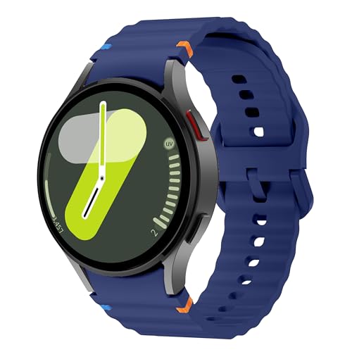 Image of WRIGSS Silicone Strap Compatible with Samsung Galaxy Watch 7 6 5 4 FE Original Style Wavy Smart Watch Straps For Men Women, 40mm 44mm Standard & Classic
