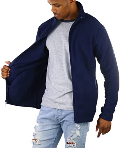 Image of ToBeInStyle Men's Zip Up Long Sleeve High Collar Polar Fleece Jacket