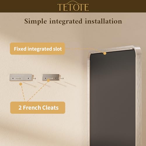 Image of TETOTE Brushed Nickel Mirror 28 x 36 Brushed Nickel Metal Framed Bathroom Mirror, Tempered Glass, Modern Farmhouse Wall Mounted Mirror for Decorative(Horizontal /Vertical)
