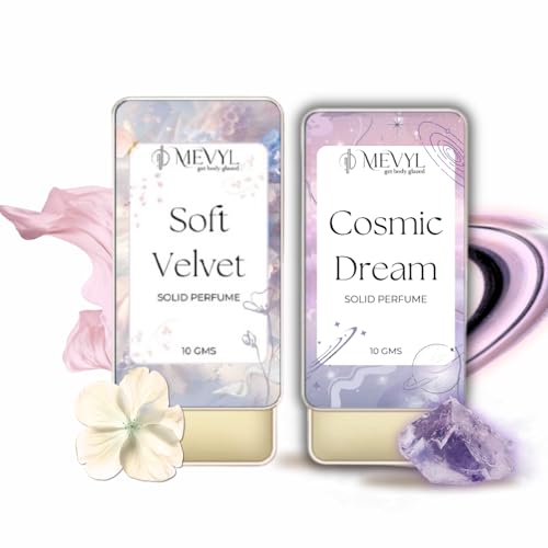 Soft Velvet & Cosmic Dream Solid Perfume Set for Men & Women, Long Lasting, Alcohol-Free, Skin-Friendly, Travel Size Solid Fragrance (Pack of 2)