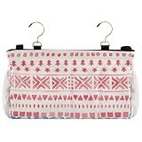 ZRWLUCKY Organizador de mesita de noche para colgar en la cama, para revistas, tableta, teléfono, estilo étnico, marrón chocolate, rojo