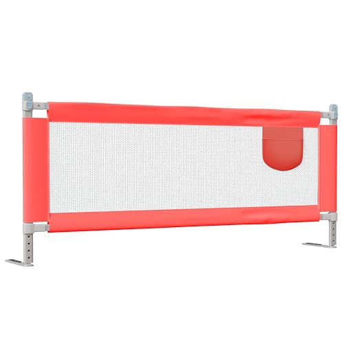 Image of LuvLap Alloy Steel Bed Rail Guard for Baby /Kids Safety, 180cm x 72 cm(6ft x 2.3ft), Portable & Foldable, Baby Safety Essential, Adjustable Height, fits All Bed Sizes (Red - Without Print)
