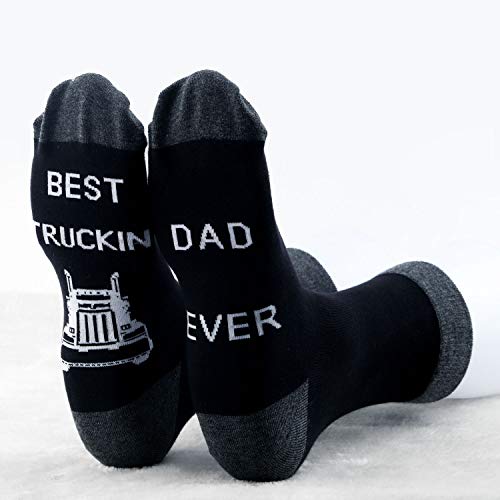 MBMSO Truck Driver Dad Gifts Socks 2 Pairs Best Truckin Dad Ever Socks Truck Dad Gift for Truckers3