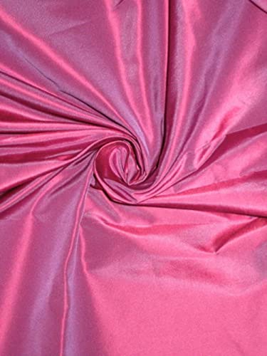 Tissu taffetas 100 % pure soie Rose x violet 137,2 cm au mètre pour création textile