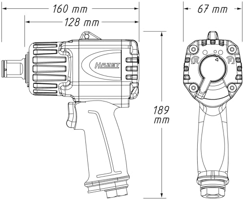 Hazet 3/4 Inch Twin Turbo Impact Wrench 9013MTT, 1890 Nm Release Torque, High Performance Double Hammer Impact Mechanism, Compact Design for Tight Spaces, Low Vibration and Lightweight