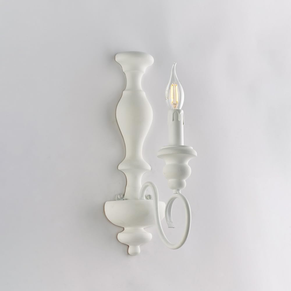 Aplique Shabby Chic Bonetti Illumina Cascina blanco con una luz E14 2