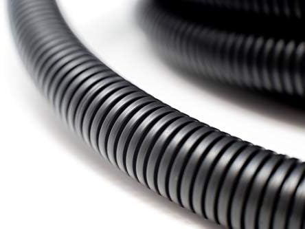 Flexible Conduit Outdoor Cable Contractor Pack IP40 10M Coil - Underground, External Trunking, Electrical Ducting, Hose Pipe Wire Protection. Polypropylene w/Fittings - 10 Glands and Locknuts (M32)