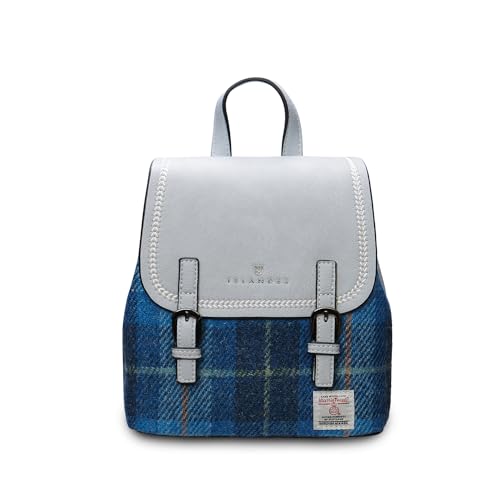 Harris tweed The Mini Jura Backpack, Blue Tartan, Mini