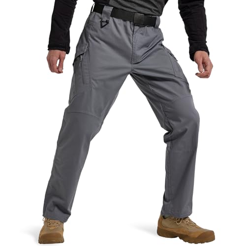 Men's Ripstop Tactical Pants Water Resistant Stretch Cargo Pants Lightweight EDC Hiking Work Pants2