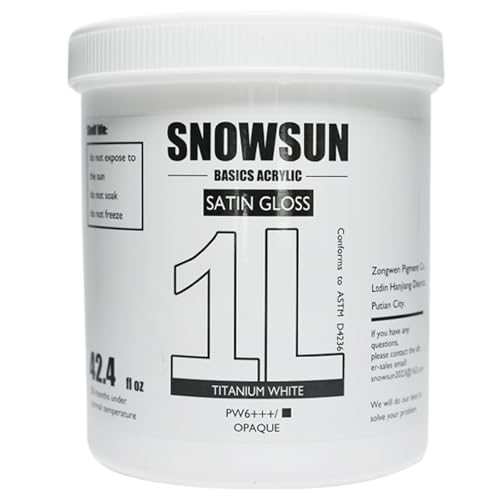 SNOWSUN Basics Titanium White Acrylic Paints, Large Bulk Acrylic Paint