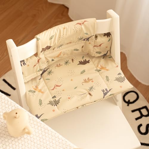 HALAA VAUVA Baby Cushion Set for Stokke Tripp Trapp Soft and Comfort Stokke High Chair Cushion for Infant, Toddler High Chair Accessories Easy to Clean and Install, Dinosaur