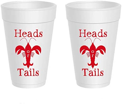 Crawfish Styrofoam Cups - Heads or Tails