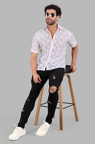 Image of Wear a net Shirt Over a Contrasting t-Shirt or Tank top for a Stylish Layered Look.
