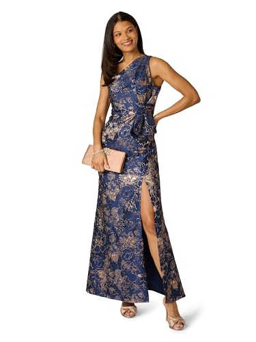 Image of Adrianna Papell One Shoulder Jacquard Gown