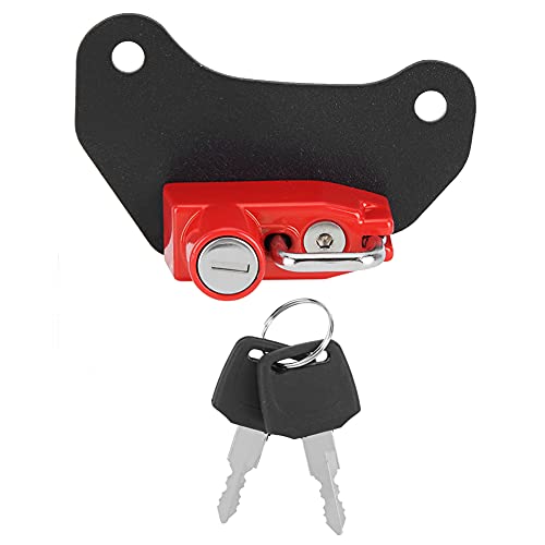 Klanata Motorrad-Helmschloss-Montagehaken, Helmschloss aus Aluminiumlegierung mit 2 Schlüsseln, passend für Indian Scout Sixty 2016+ (Rot)