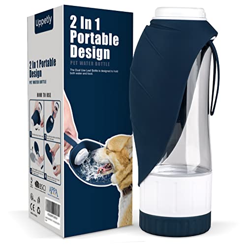 Dog Water Bottle, Portable Pet Water Bottle with Food Container and Drinking Feeder, Leak Proof, BPA-Free, Foldable Puppy Water cup Dispenser for Outdoor Walking, Travel, Hiking 20OZ Dog Water Bottle, Portable Pet Water Bottle with Food Container and Drinking Feeder, Leak Proof, BPA-Free, Foldable Puppy Water cup Dispenser for Outdoor Walking, Travel, Hiking 20OZ