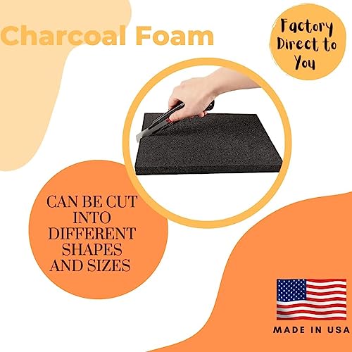 AK Trading AKTRADING CO. CertiPUR-US Certified Rubber Foam Sheet (Upholstery Foam, Acoustic Foam Sheet, Seat Replacement & More) - 6'' H X 24'' W X 24'' L, Black