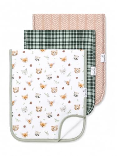 Image of Copper Pearl Premium Baby Burp Cloths - 3-Pack Large Cotton Burp Cloths, Extra Soft Spit Up Rags with 3 Absorbent Layers, Perfect for Baby Boy and Baby Girl Gifts