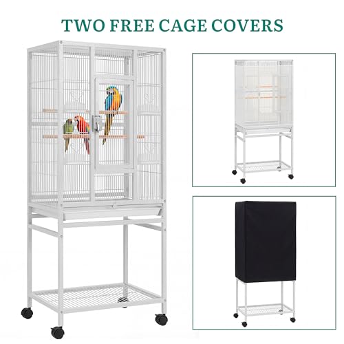 image for YITAHOME 53.9 inches Metal Bird Cage for Parakeets: Large Parrot Cages