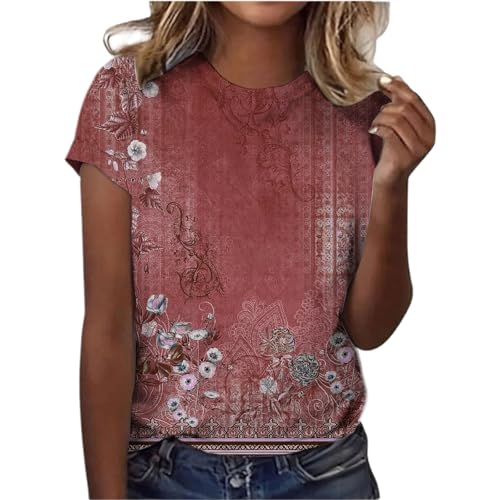 T-shirt femme col rond fluide parfait pour les sorties quotidiennes en été
