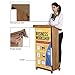 M&T Displays Dark Wood Plywood Stand up Floor-Standing Podium Lectern for Speaker with Poster Fast Microphone Slot Storage Shelf and 4 Locking Caster Wheels Conference Table 45 inch Height Beechwood