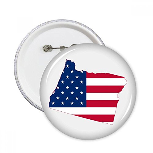 Drapeau américain Oregon badge rond XXL au design géographique unique lot de 5 pin's