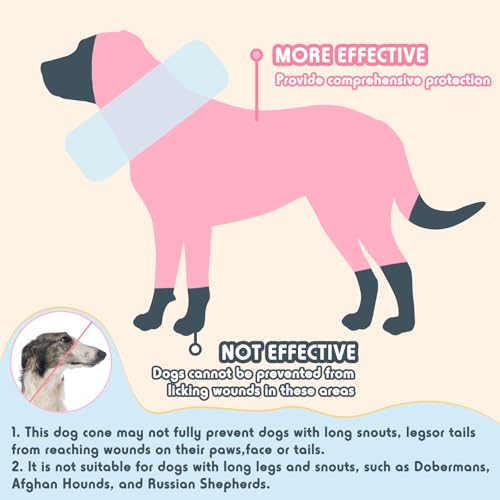Image of Inflatable Dog Pillow Cone Collar After Surgery, Donut Soft Neck Cone for Beagle French Bulldog Medium Plus Dogs, etc, Recovery E Collar to Stop Licking Pink