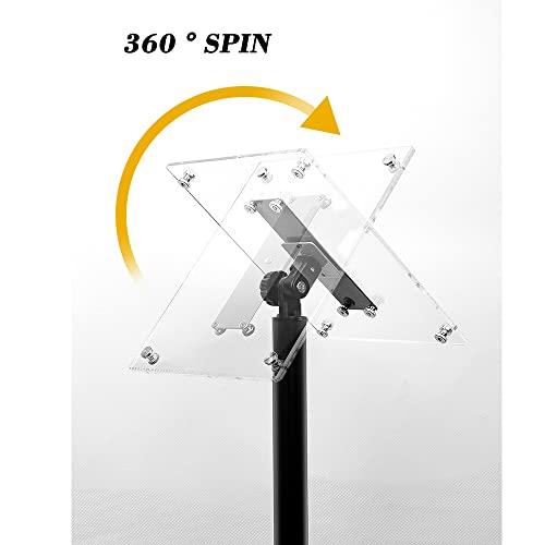 Displaysworker Adjustable Heavy Duty Pedestal Sign Holder Floor Stand, Acrylic Sign Stand Poster Stand , Standing Floor For 8.5 X 11 Inch,Vertical/Horizontal View,Black (Black, Acrylic Frame 8.5-X-11-Inch) #TOP1