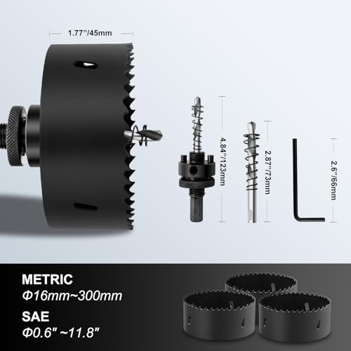 Image of 2-11 /16 inch | 68mm Hole Saws with Heavy Duty Arbor HSS Bi-Metal Hole Cutter
